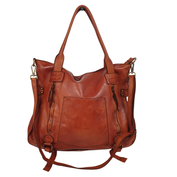 Leather Convertible Hobo Bag and Backpack 15x14-Inch